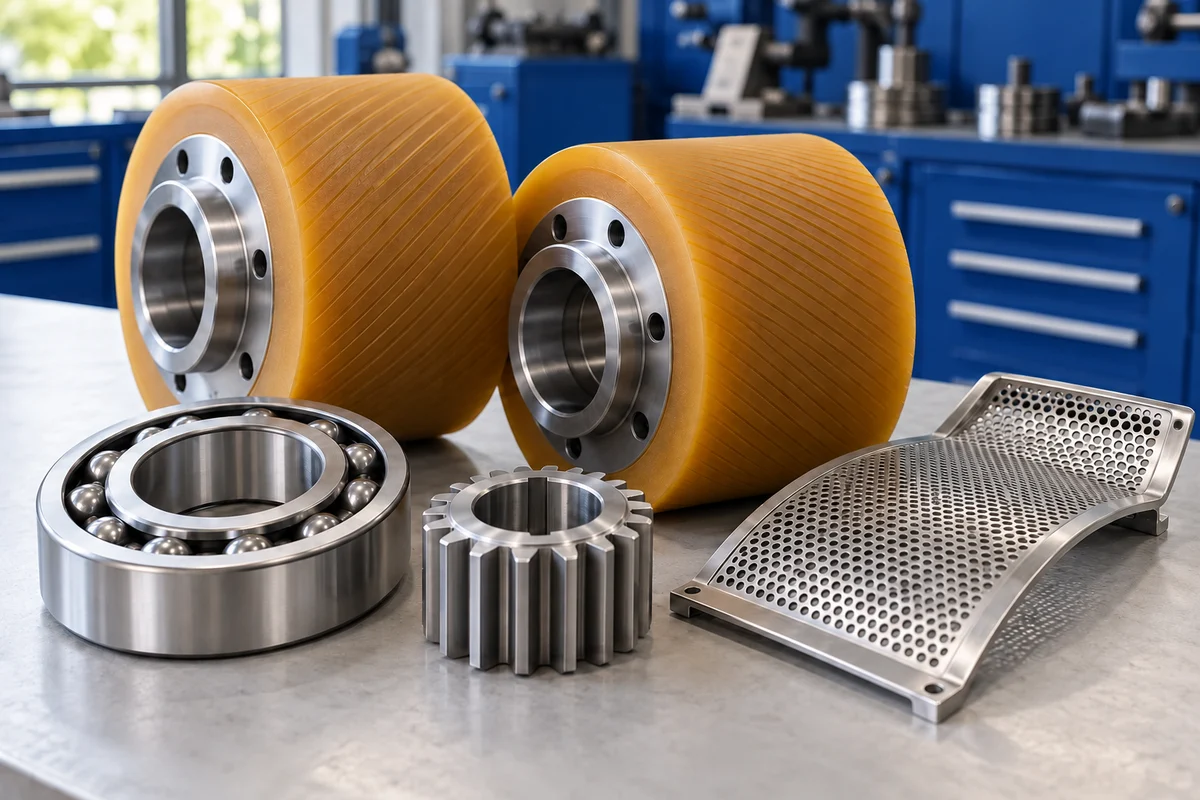 Genuine rice mill rubber rollers, bearings and replacement parts.